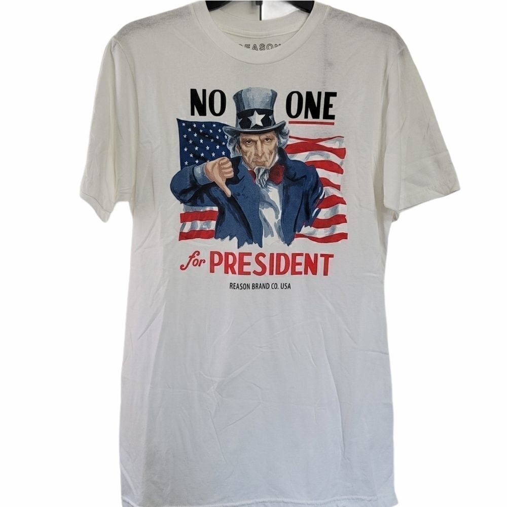 Reason brand clothing "NO ONE FOR PRESIDENT" tee